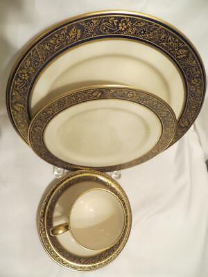 Lenox Barclay 5 Pc Place Setting Discontinued China With Cobalt & Gold Trim  | eBay