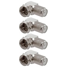 4x F Type Connector Right Angle 90 Degree Coax Coaxial Cable TV Adapter RG6 RG59