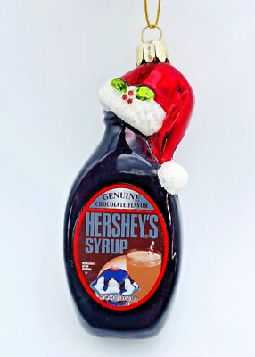 Kurt Adler Hershey's Chocolate Syrup Blown Glass Christmas Ornament 5.5'' NIB
