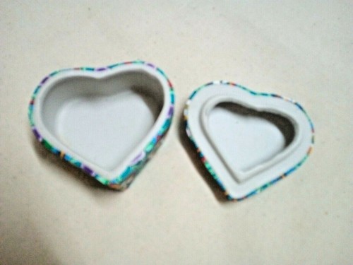 Ceramic Boxes Storage Heart Small Lid Green Jewelry Case Home Decor Gift Collect - Picture 7 of 12