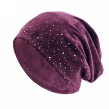 Muslim Women Velvet Turban Chemo Cap Beanies Hijab Wrap Hair Loss Bonnet Hat New