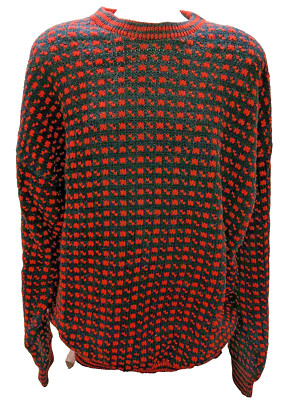 Preowned Devold 100% Wool Sweater - Red and Black Size 58 