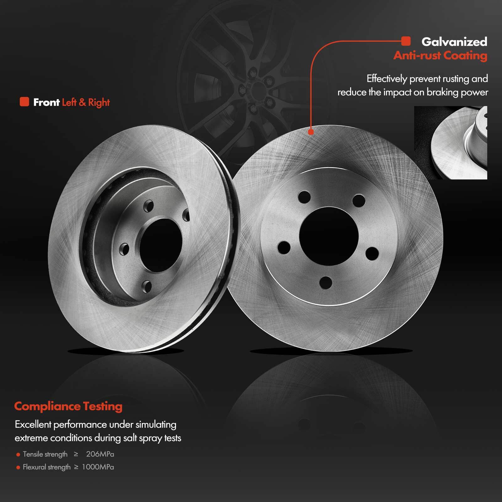 Disc Rotors & Ceramic Brake Pads for Jeep Liberty 2002 20032007 Front