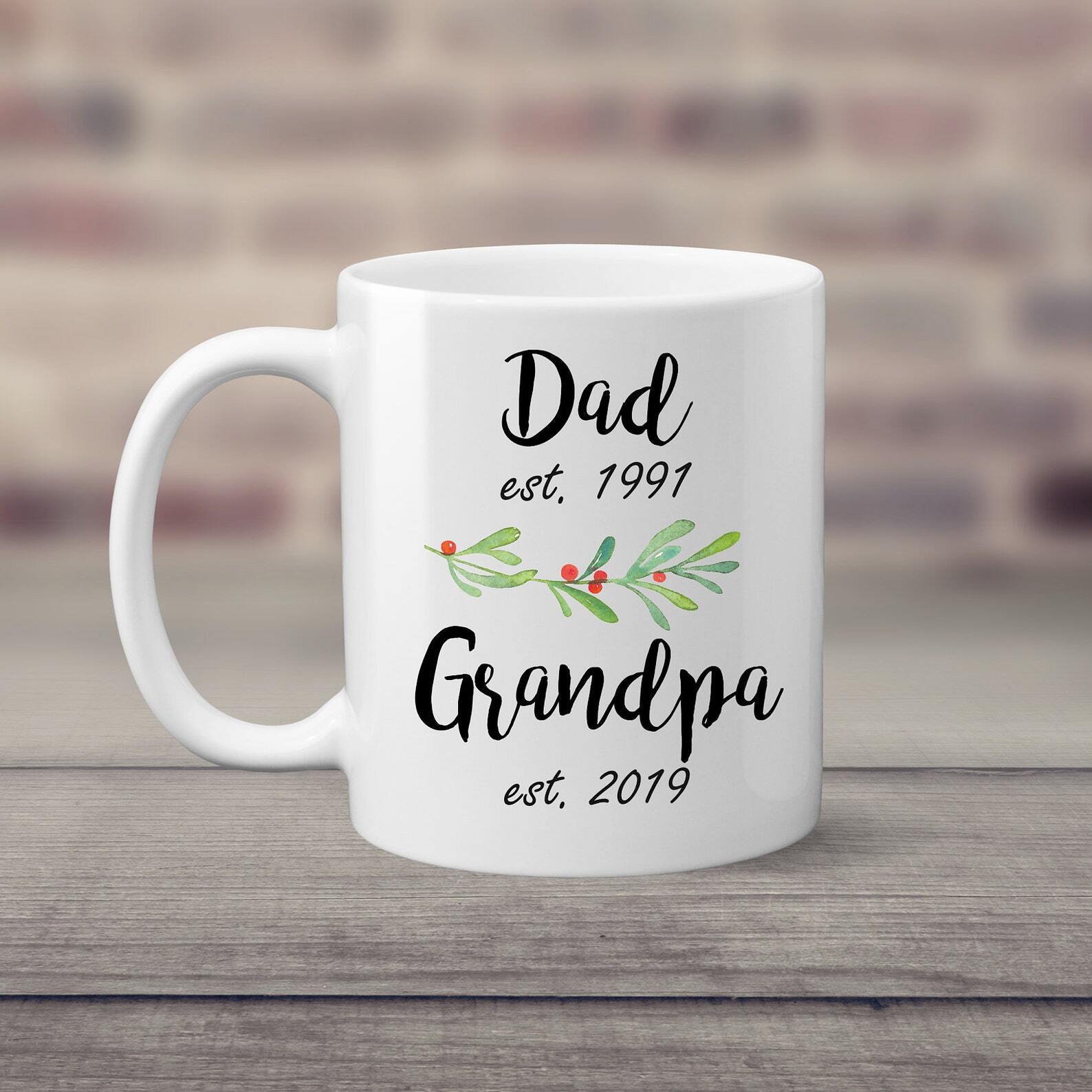 New Grandpa Pregnancy Announcement Mug Promoted To Papa Est Coffee Mug Dad Gift
