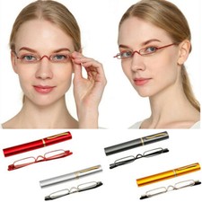 Slim Mini Reading Glasses Pocket Retro Readers with Case 1.0 1.5 2.0 2.5 3.0 4.0