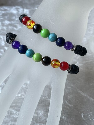 7 Chakra Christsteine Armband Heilung Perlen Schmuck Natur Geschenk