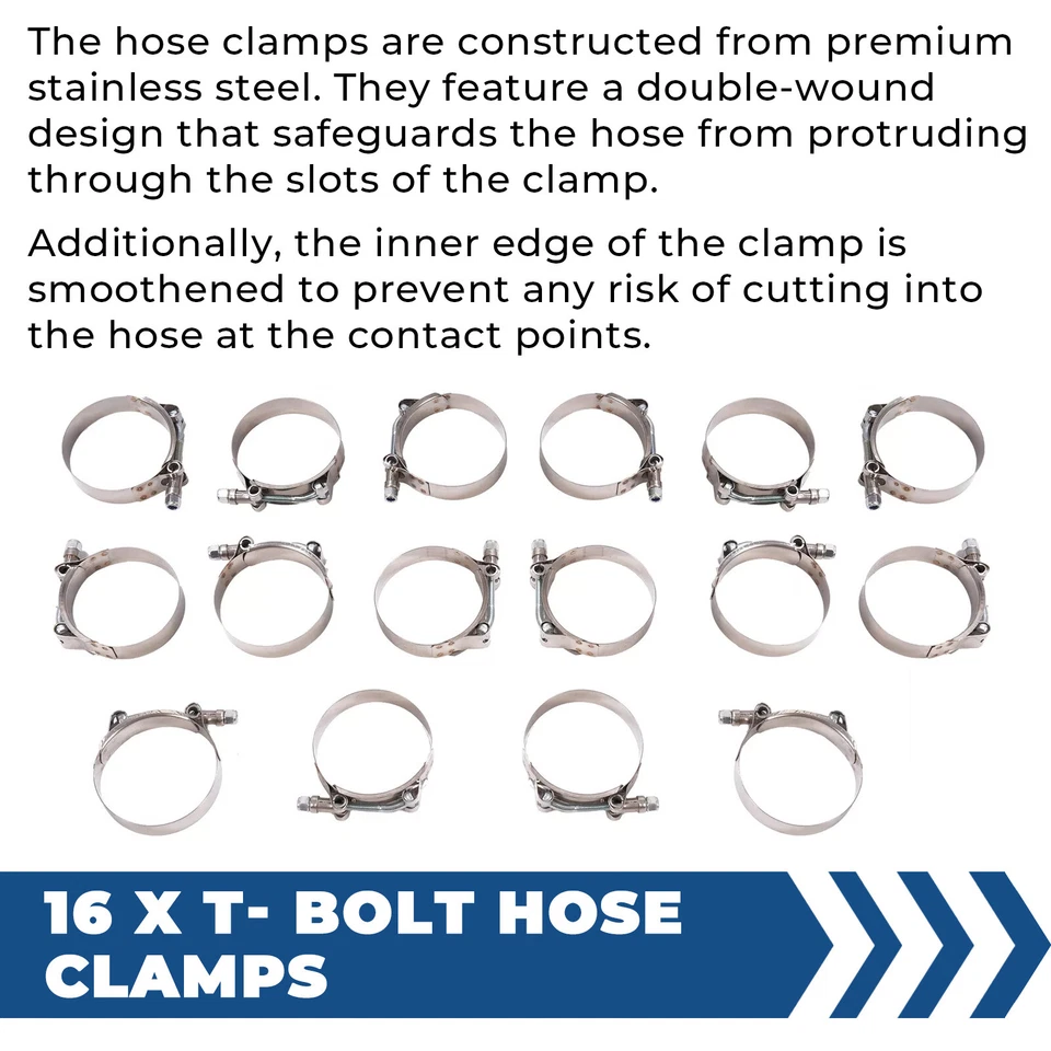 8Pc 2.5 inch  Universal Aluminum Turbo Intercooler Pipe Kit +Silicone Hose+Clamp - Image 4 of 4