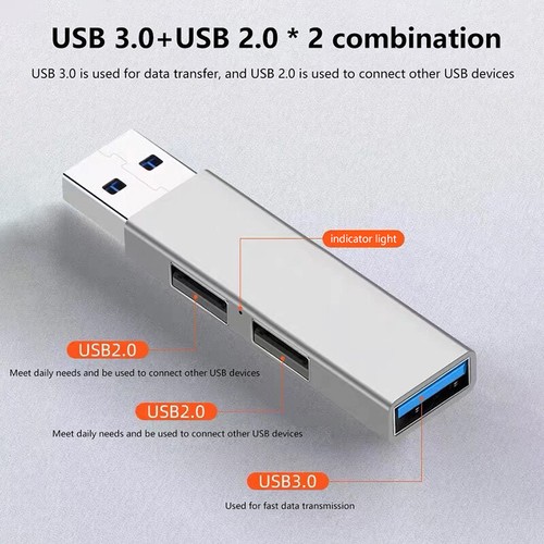 3 In 1 Expansion Dock Hub USB 3.0/Type-C 3.0 To 3 USB Multi Port HUB OTG Adapter - Afbeelding 12 van 18