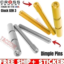 Cross Armory Upgrade DIMPLE Pins for Glok Gen 1 2 3 TiN Gold or Silver Trigger 