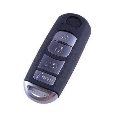 OEM Style 4-Button Smart Key Fob Case For Mazda 3, 6, MX-5 – Includes Blank Blade, Black