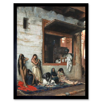 Gerome Sklavenmarkt Frauen Gemälde Kunstdruck gerahmt 12x16