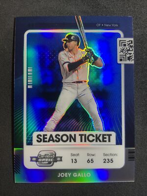 2021 Panini Contenders Baseball Joey Gallo Season Ticket Optic Blue 03/99