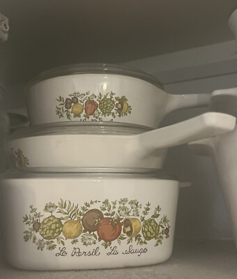 RARE Vintage Corning Ware- La Marjolaine Spice Of Life  set of 3
