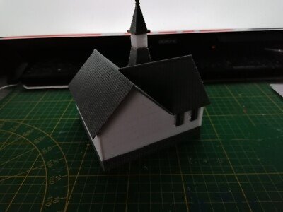Église De Village Style Américain - Bâtiment HO Fait Main - Décor De Modélisme