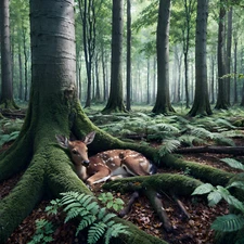 Photograph of a landscape with a deer, digital photography.