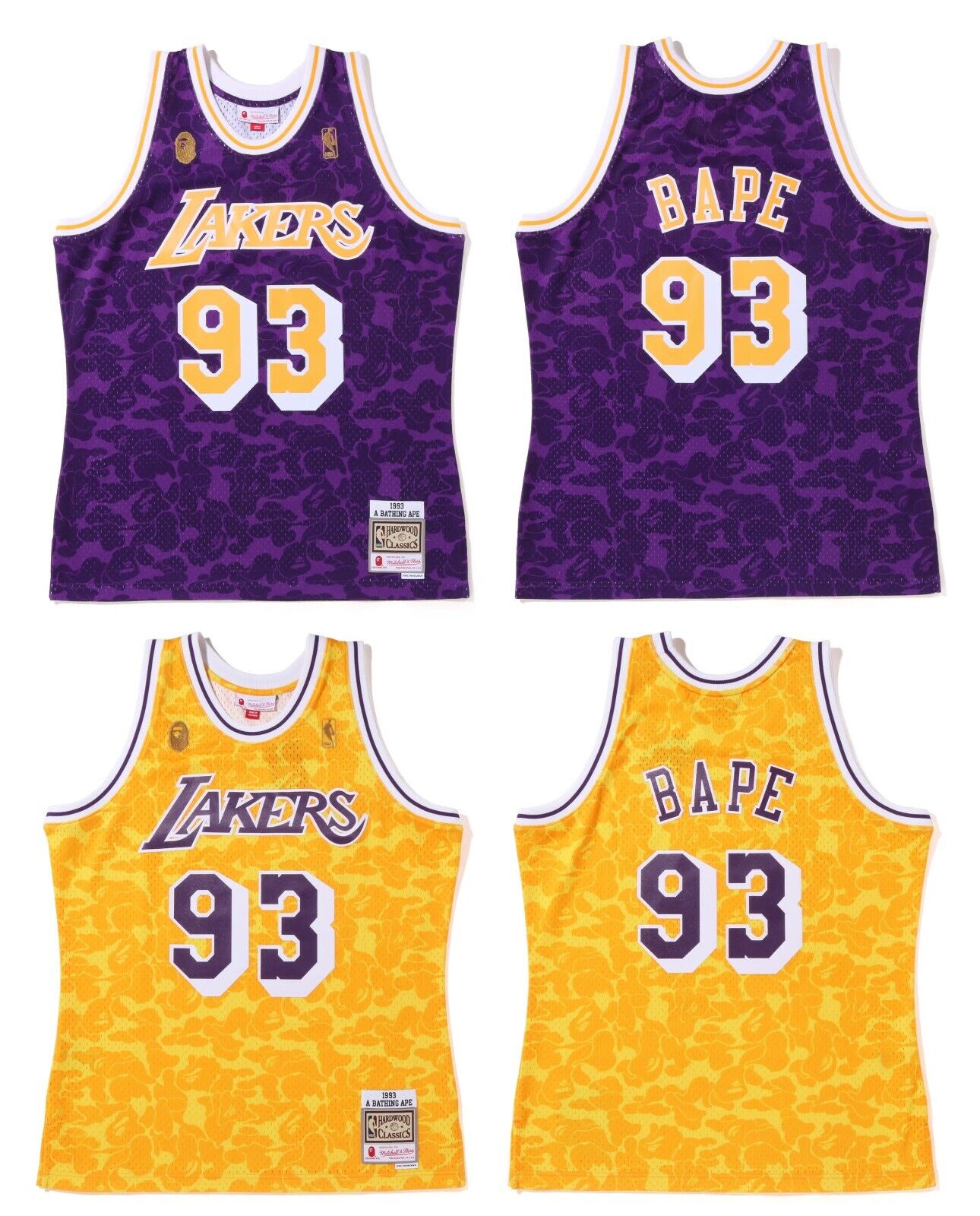 A Bathing Ape x M&N Los Angeles Lakers Jersey Shorts - Orange