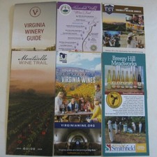 6 Virginia Wine Trails Guide Maps and Brochur...