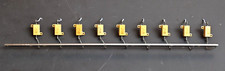 Lot of 9 DALE RH-10 Wire Wound Metal Power Resistors 2  2 Ohm 1 10W w/ Bus Bar