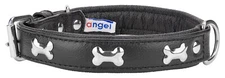 Angel™ Rotterdam Bones Midnight Black Leather Dog Collar