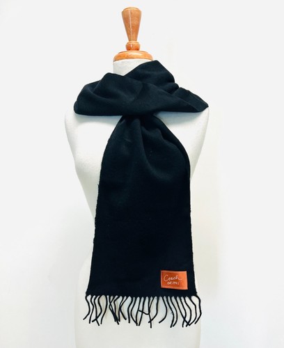 Coach Women's Scarf, Cashmere Wool Blend, Tassel Winter Scarf, Black MSRP $98 - Picture 3 of 7
