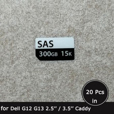 20pc of 300GB SAS 15K caddy label sticker for dell G12 G13 2.5/3.5 SFF/LFF trays