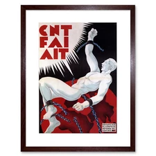 War Spanish Civil FAI CNT Anarchy Spain Vintage Advert Framed Wall Art Print