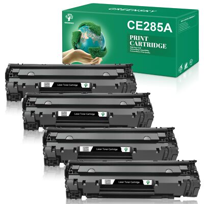 4PK CE285A 85A Black Toner Cartridge for HP LaserJet P1102W M1132 M1212nf M1217n