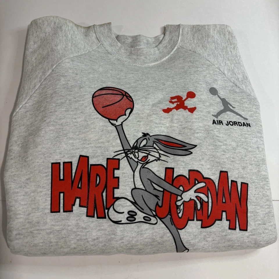 Винтажный свитшот 90-х Nike Air Jordan «Заяц Джордан» Looney Tunes Space Jam размер XL - Изображение 3 из 4