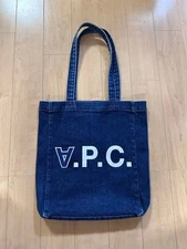 A.P.C. Woman Tote Bag Canvas Denim Navy Limited Edition Style Refined Minimalism