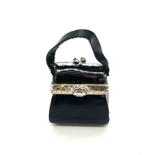 PHB Porcelain Black Purse & Comb Mirror Hinged Trinket Box Midwest Cannon Falls