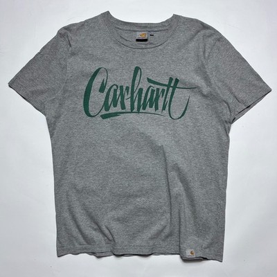 Carhartt S/S Brush Script Vintage 90s T-Shirt grau M - L Retro Workwear Style