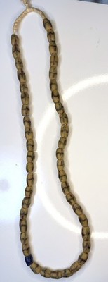 Vintage Krobo Ghana Sandcast Trade Beads Necklace Knotted Cord Handmade 13''