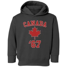 Canada Since 1867 Canadian Maple Leaf - Dominion Day Toddler Hooded Sweatshirt