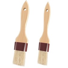 2 PCS Boar Bristle Pastry Basting Brushes 1 1.5 Inch Baking BBQ Oil Grill