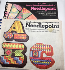 Carolyn Ambuter's Complete Book of Needlepoint Lot of 2 Vintage Books 1972 1987
