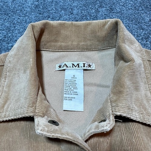 AMI Jacke Damen klein braun Baumwolle Cord Knopfleiste Kragen Langarm - Bild 8 von 12