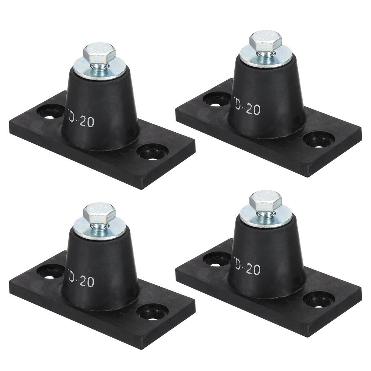 4pcs Rubber Vibration Isolator Mounting Bracket 44lb Load Bearing
