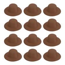 4 Inch Mini Formal Hats, 12 Pcs Miniature Doll Hats for Crafts, Coffee