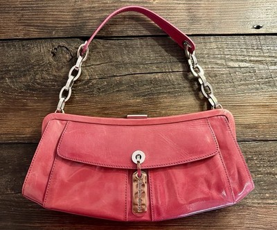 Vintage Charles David Hibiscus Pink Chain Strap Shoulder Bag