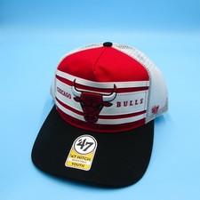 '47 Brand Hitch Hat Youth Chicago Bulls Red White Black Trucker Snapback Cap