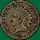 1860 Round Bust Indian Head Cent Very Good VG Coin #39486