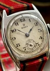 Rare Vintage 1925 Solid Silver Rolex Tonneau Case Men’s Military Style Watch