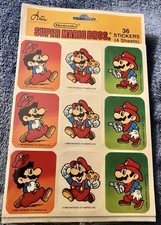 1989 Nintendo Super Mario Bros Stickers - Sealed Unopened MOC 36 Stickers 4sheet