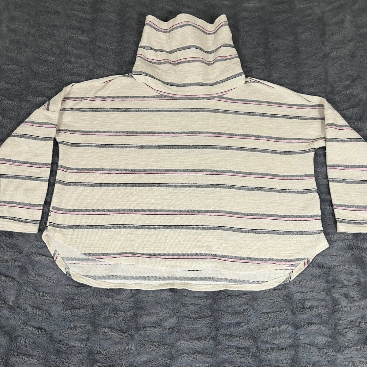 Pull Sweat-shirt Dolan Taille M - Manches 3/4, Fermeture éclair Cachée, Gris/blanc Cassé