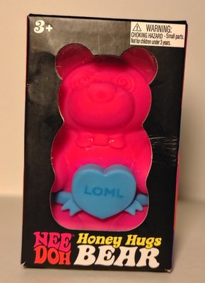 *RARE* LOML Schylling Nee Doh Honey Hugs Bear Squishy Squeeze MPN 24200HY Pink