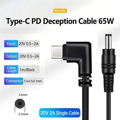 Efficient Type C to DC5.5 Power Adapter Cable Quick Charging for Electronics
