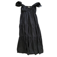 Abercrombie Tiered Maxi Dress Small Black Smocked Cottage Milkmaid Ren Faire