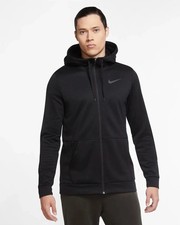 NEW MEN  S NIKE THERMA-FIT FULL-ZIP TRAINING HOODIE SWEATSHIRT BLACK 68 RETAIL 
