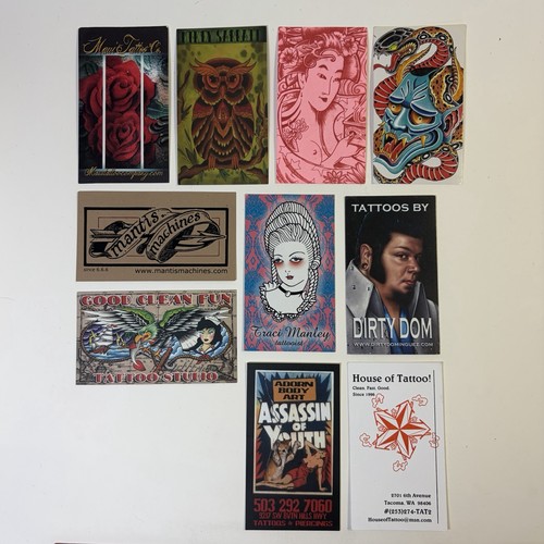 Lot of 10 Tattoo Artist Business Cards Flash Art Promo Collectibles - FREE SHIP