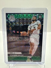 2024-25 Panini Mosaic Give And Go Green Mosaic Prizm Stephon Castle #6 Rookie RC